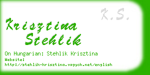 krisztina stehlik business card